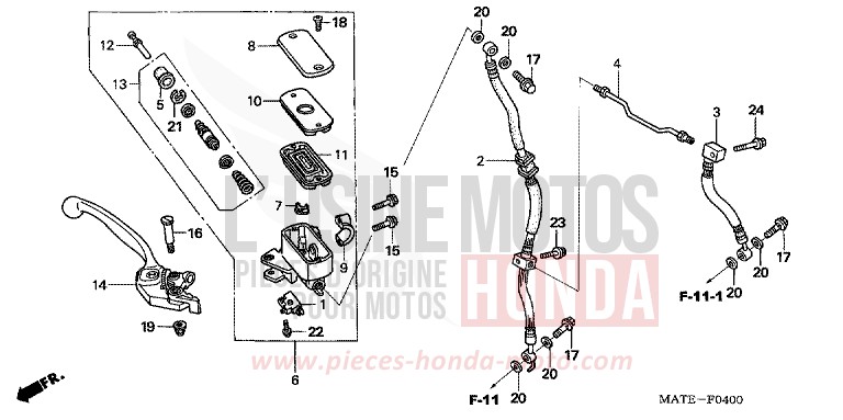 FR. BRAKE MASTER CYLINDER for Super Blackbird IRON NAIL SILVER METALLIC-U (NH167D) from 2006